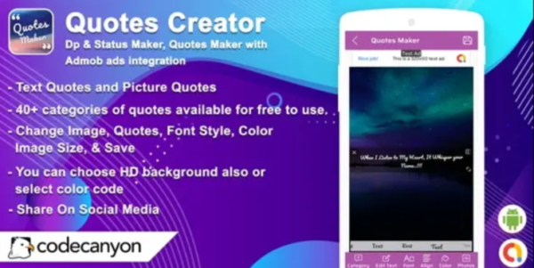 Android Quotes Maker Dp & Status Maker, Quotes Maker (Android 10 Supported)