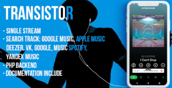 Transistor B (android) – live radio, chat, news, php backend