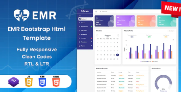 EMR – Bootstrap Admin HTML Template