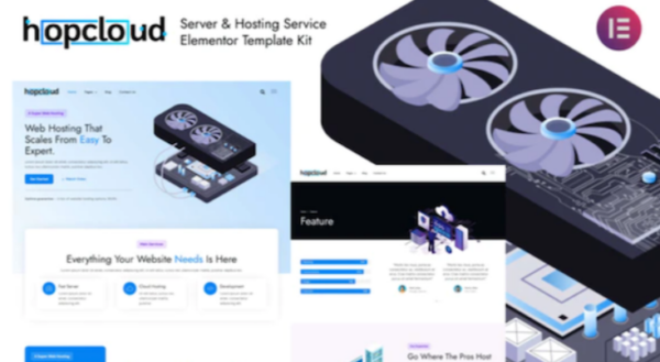 Hopcloud – Server & Hosting Service Elementor Template Kit