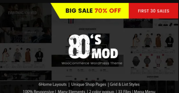 80’s Mod – Build Your Store with A Vintage Styled WooCommerce WordPress Theme