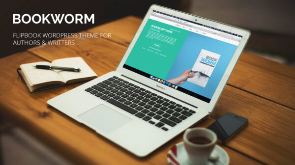 Bookworm Flip Book Template WordPress for Authors