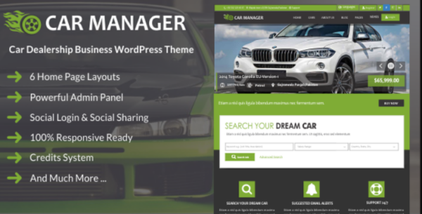 Car Manager – Car Dealership Business WordPress Theme