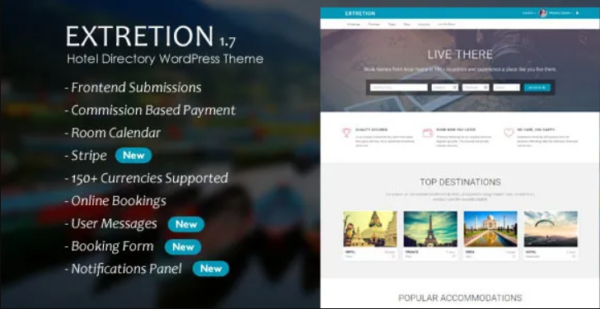 Extretion v1.7 Hotel Directory WordPress Theme