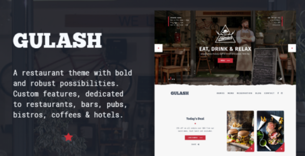 Gulash – delicious restaurant & coffee WordPress Themes