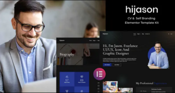 HiJason – CV & Self Branding Elementor Template Kit
