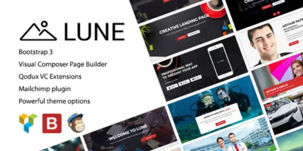 Lune v1.0.3 Landing Pages Pack Bootstrap WordPress Theme