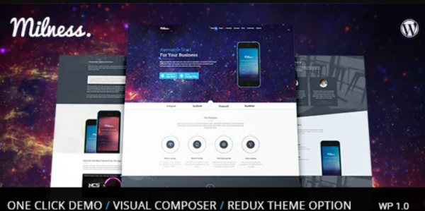 Milness – Showcase Mobile App WordPress Theme