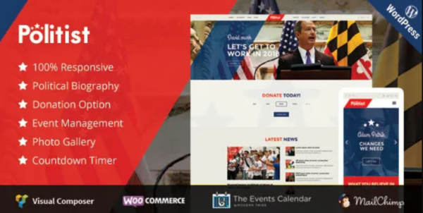 Politist v1.5 Political Responsive WP Theme for Politicians & Activism