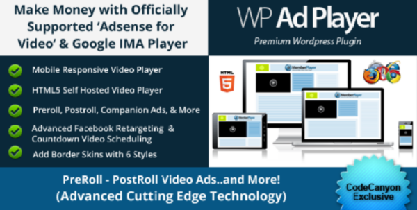 Ad Revenue Adsense for Video / Google IMA HTML Video Player v1.0.7