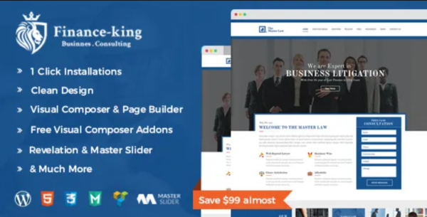 Financial King Corporate WordPress Theme – Finance WP