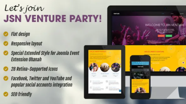 JSN Venture Pro Unlimited v1.1.0 – Responsive Joomla Event Template