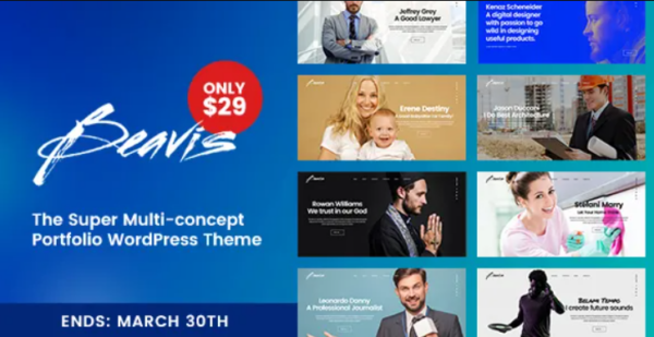 Beavis v1.0.1 Superb Multi-Concept Portfolio WordPress Theme