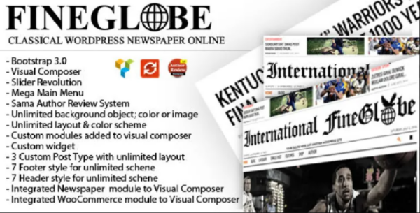 Fineglobe v1.8 Classic Newspaper Theme