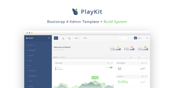 PlayKit v1.1 Responsive Bootstrap 4 Admin Template + Build System