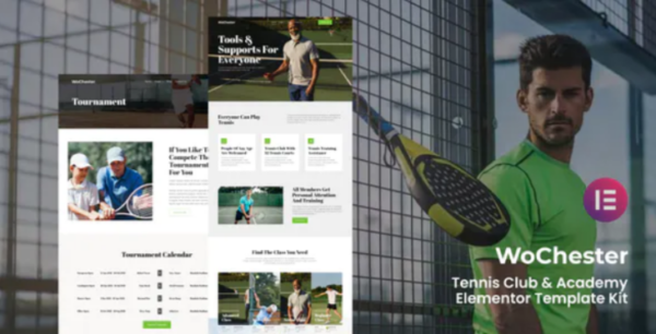 WoChester – Tennis Club & Academy Elementor Template Kit