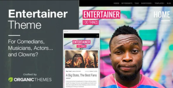 Entertainer v1.0.8 Comedians, Actors, Musicians, Professionals WordPress Theme