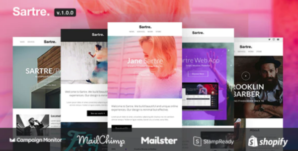 Sartre – Responsive Email Toolkit: 120+ Sections + MailChimp + Mailster + Shopify Notifications