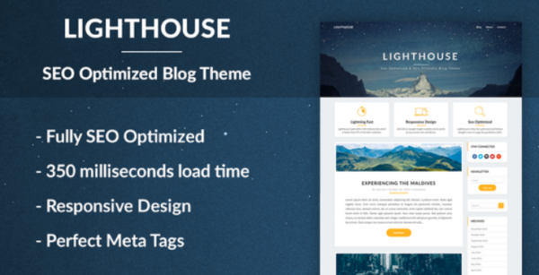 Lighthouse Blogger – SEO Optimized and SEO Friendly WordPress Blog Theme for Blogging