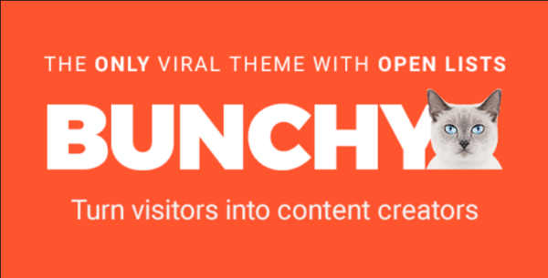 Bunchy v1.4 Viral WordPress Theme with Open Lists