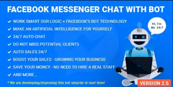 Facebook Messenger Chat with Bot v2.8