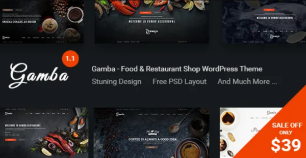 Gamba v1.1 Food & Restaurant WordPress Theme