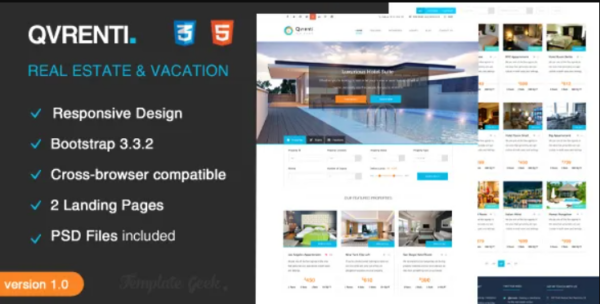 Qvrenti v1.5.4 WordPress Real Estate and Rental Responsive Theme