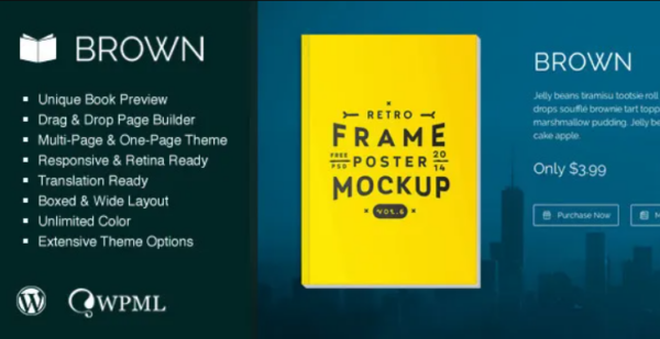 Brown v2.3.2 – Responsive WordPress Theme for eBook