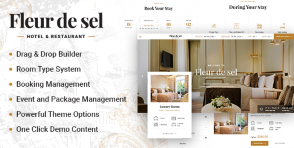 Fleurdesel v1.0.1 Hotel Booking WordPress Theme