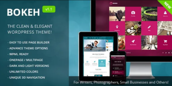 Bokeh v1.5.1 WordPress Theme for Blog & Business