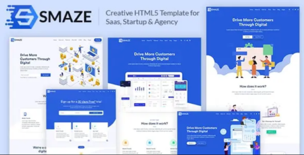 Smaze – Creative HTML5 Template for Saas, Startup & Agency