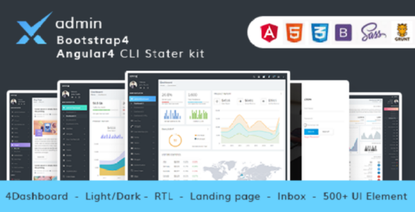 adminX – Multipurpose Bootstrap4 Dashboard + Angular4