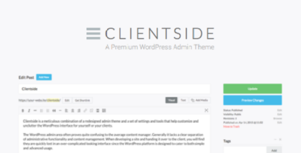 Clientside v1.9.3 WordPress Admin Theme