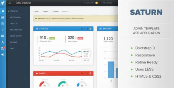 Saturn – Responsive admin dashboard template