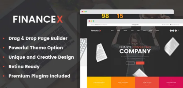 FinanceX v1.0.2 Corporate Finance & Consultants WordPress Theme