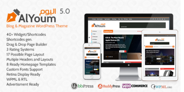 AlYoum 6.0.1 Retina Magazine and Blog WordPress Theme