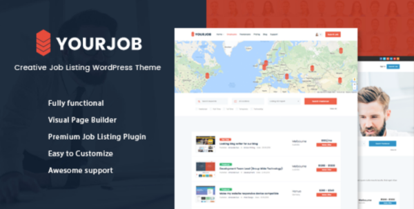 YourJob v1.0.3 Job Listing Responsive WP Theme