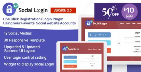 Social Login WordPress Plugin 2.0.2 AccessPress Social Login