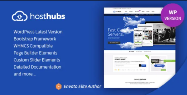 HostHubs v1.0.8 Responsive WHMCS Web Hosting, Domain, Technology WP Theme