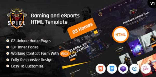 Spiel – Gaming and eSports HTML Template