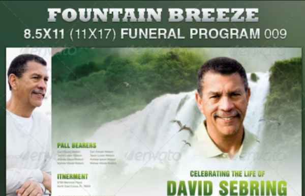 Fountain Breeze Funeral Program Template 009