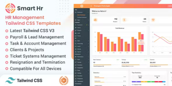 Smarthr – Tailwind CSS Admin Dashboard Template