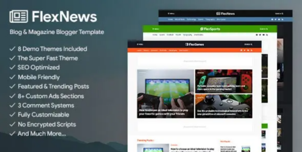 FlexNews – Responsive Blog & Magazine Blogger Template 1.8.0