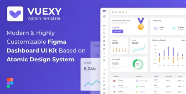 Vuexy – Sketch Admin Dashboard UI Kit Template with Atomic Design System