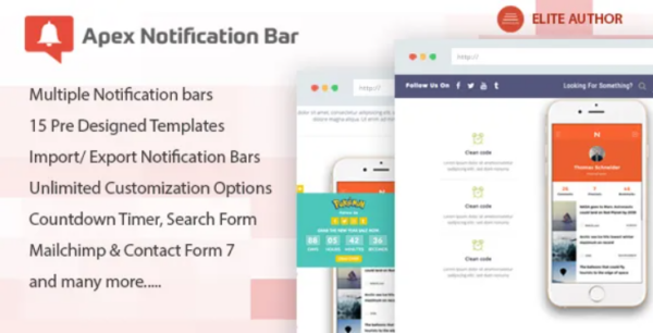 Apex Notification Bar – Responsive Notification Bar Plugin for WordPress 2.1.6