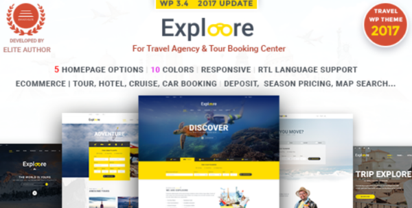 EXPLOORE – Travel, Exploration, Booking WordPress Theme 5.8