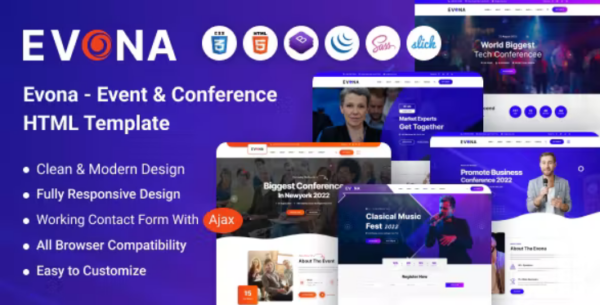 Evona – Event & Conference HTML Template