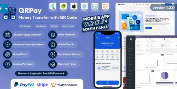QRPay - Money Transfer with QR Code Full Solution 4.9.0