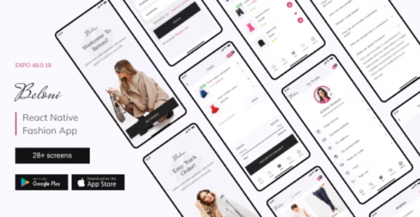 Beloni - Fashion E-Commerce React Native App EXPO SDK 48.0.18