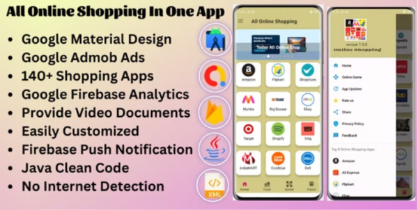 All in One Online Shopping App with Admob, Push Notification